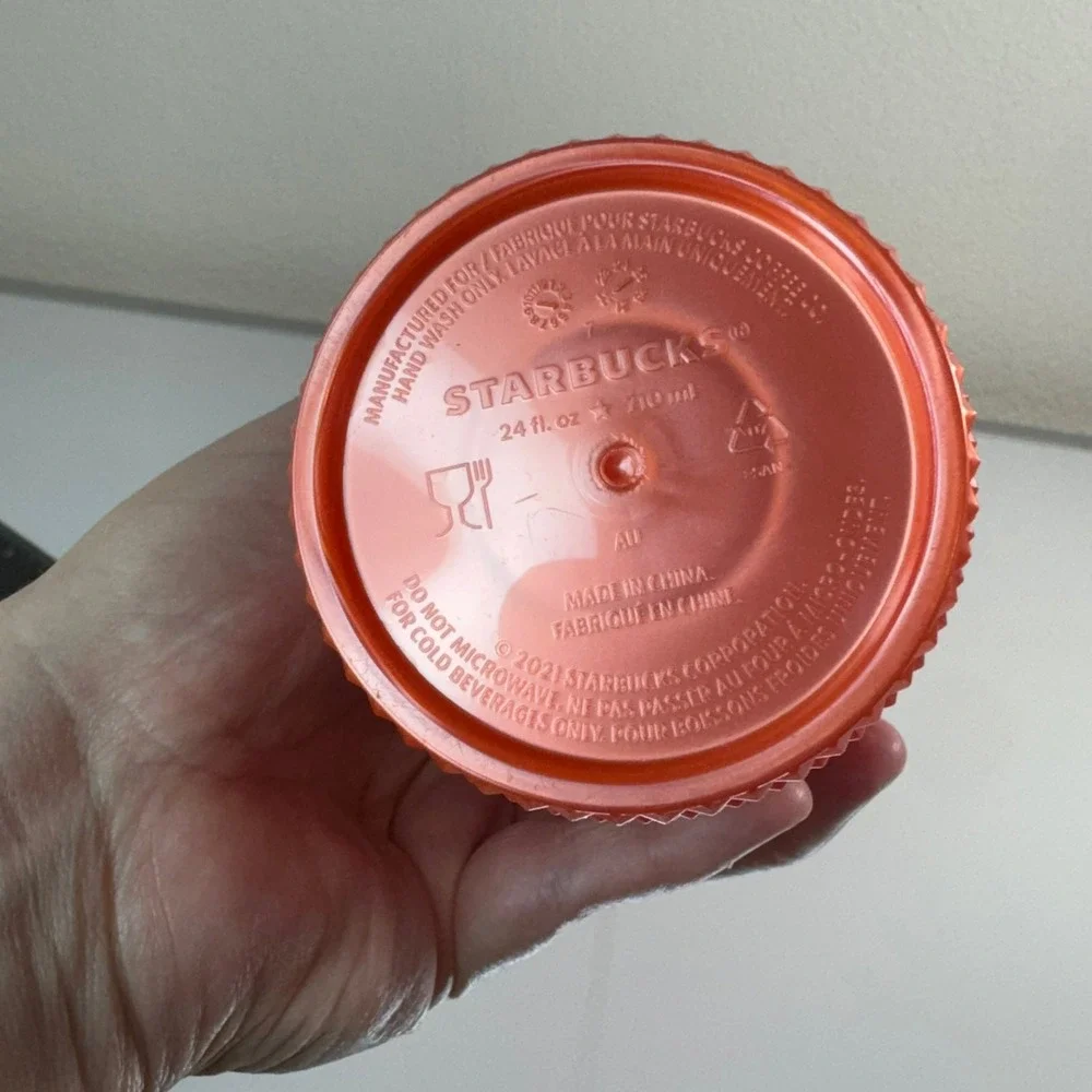 Starbucks 24oz Matte Studded Tumbler Orange Cold‎ Cup with Straw 2021